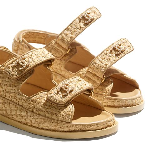 sandalias chanel beige|sandals in chanel.